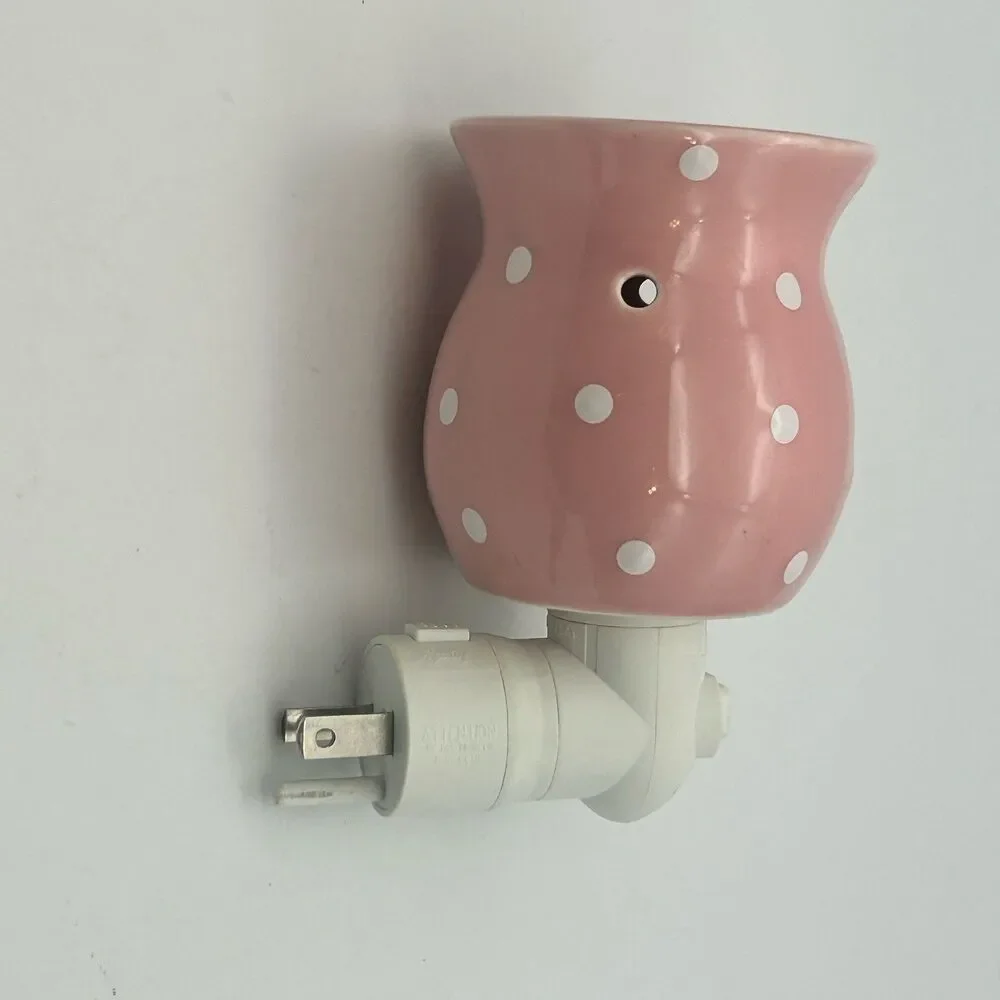 Scentsy Gumdrop Pink Polka Dot Mini Plug-In Wax Warmer Night Light (Retired)